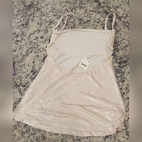 Free People NWT All Night Velvet Tunic Champagne Small - Picture 7 of 9